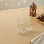 Gold-Crescent-&-Star-Glass-250ml-Transparent-Mug1 Gold Crescent & Star Glass 250ml Transparent Mug1