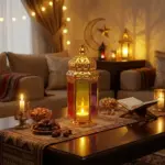 Gold-Lantern-with-Vibrant-Multicolor-Glass1 Gold Lantern with Vibrant Multicolor Glass1