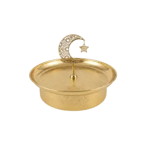 Golden Crescent Moon Decorative Serving Bowl
