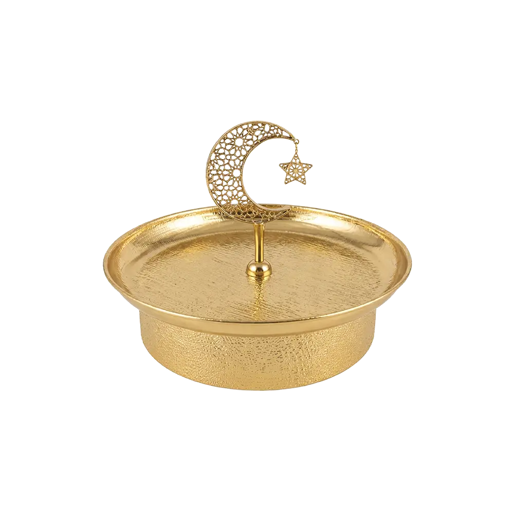 Golden Crescent Moon Decorative Serving Bowl