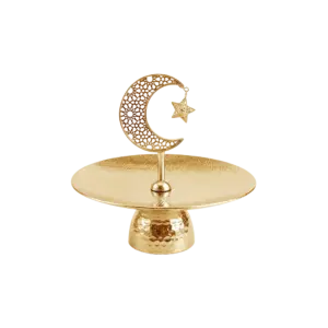 Golden Crescent Moon Dessert & Décor Stand