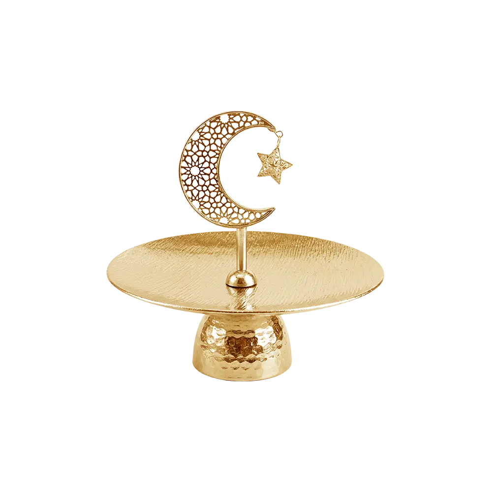 Golden Crescent Moon Dessert & Décor Stand
