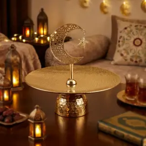 Golden Crescent Moon Dessert & Décor Stand1