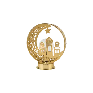 Golden Crescent Mosque LED Décor Stand