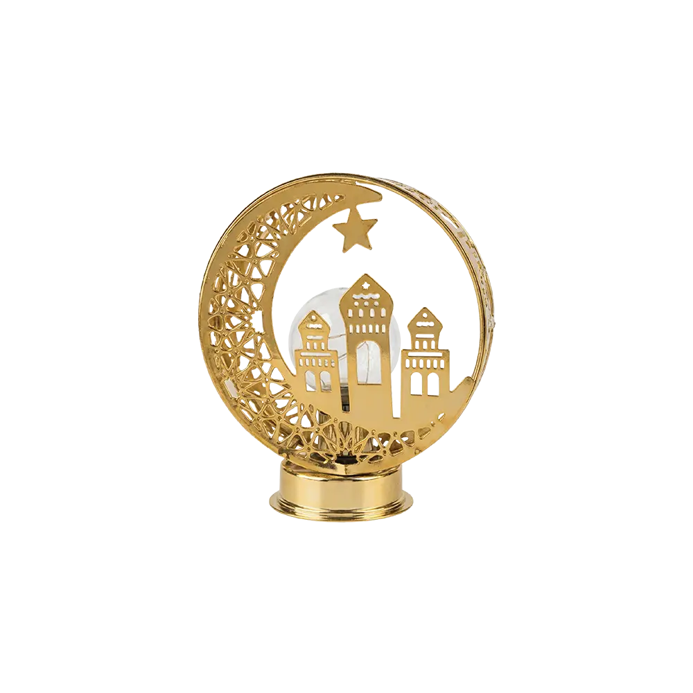 Golden Crescent Mosque LED Décor Stand