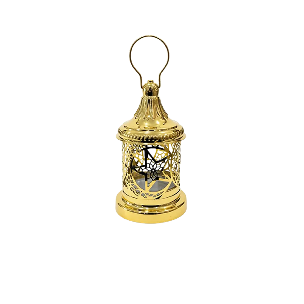 Golden-Decorative-Lantern-With-Lamp Golden Decorative Lantern With Lamp