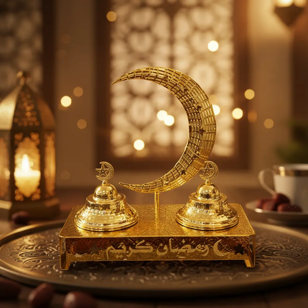 Golden Ramadan Crescent 2pcs Serving Bowl Set1