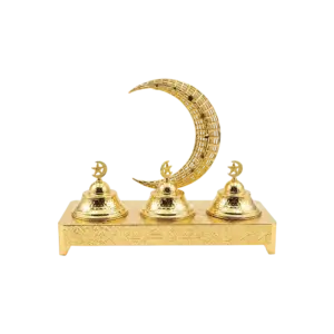 Golden Ramadan Crescent 3pcs Serving Bowl Set