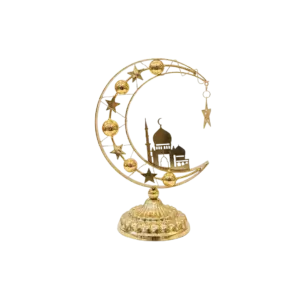 Golden Ramadan Crescent Mosque Table Showpiece