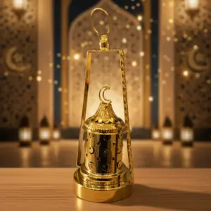 Golden Ramadan Hanging Lantern Table Décor1