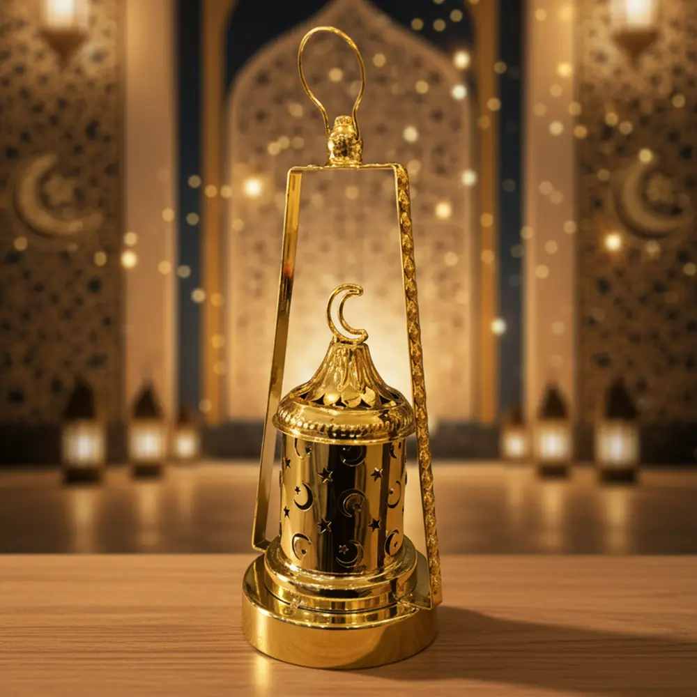 Golden Ramadan Hanging Lantern Table Décor1