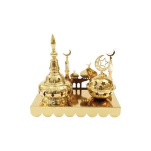 Golden Ramadan Thurible & Lantern Décor Set