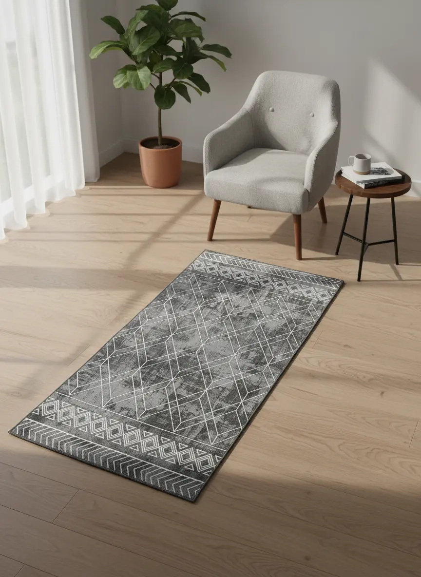 Graphite 120x60cm Geometric Area Carpet