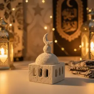 Gypsum Mosque 12cm Incense Burner1