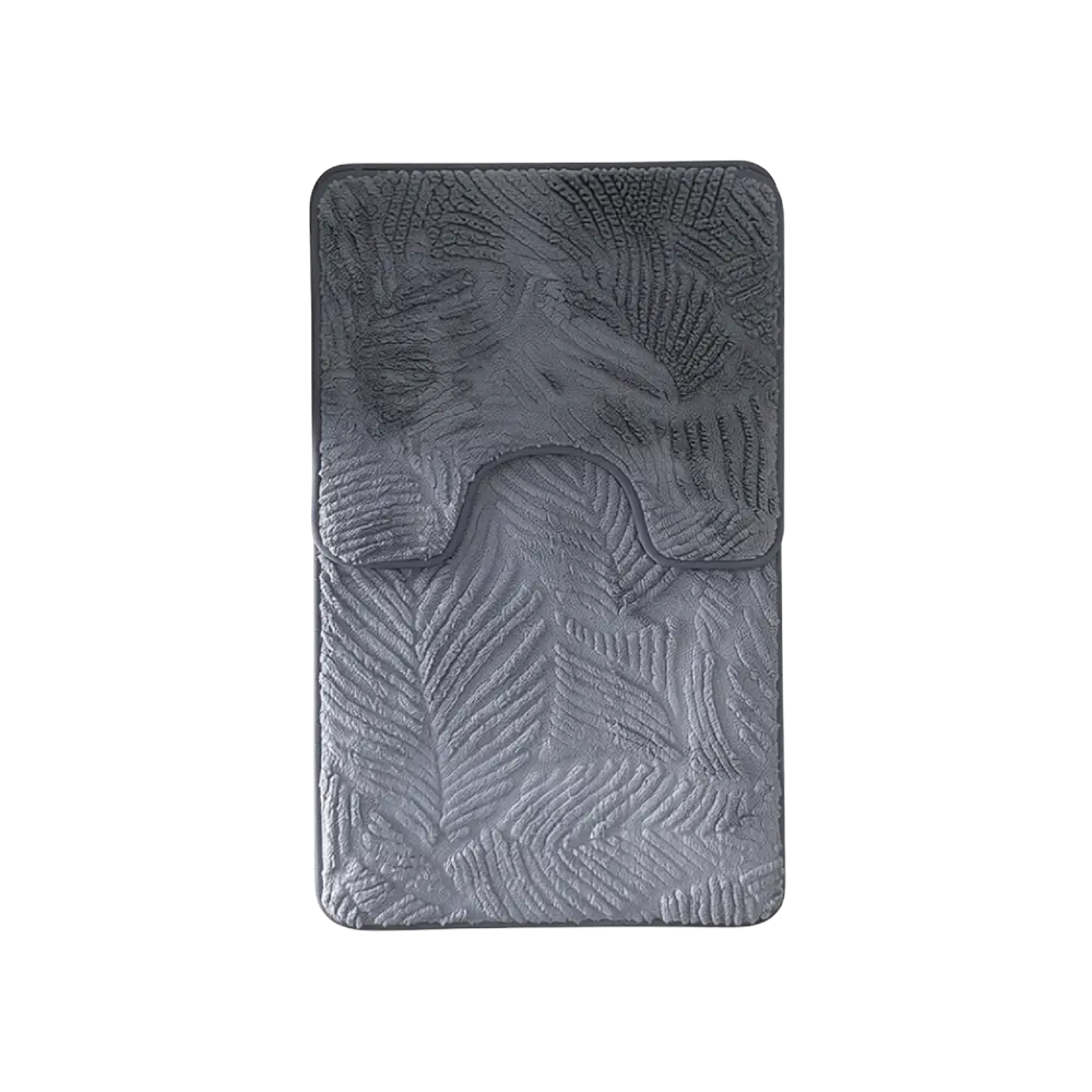 Leaf Pattern Beige Toilet Bath Mat