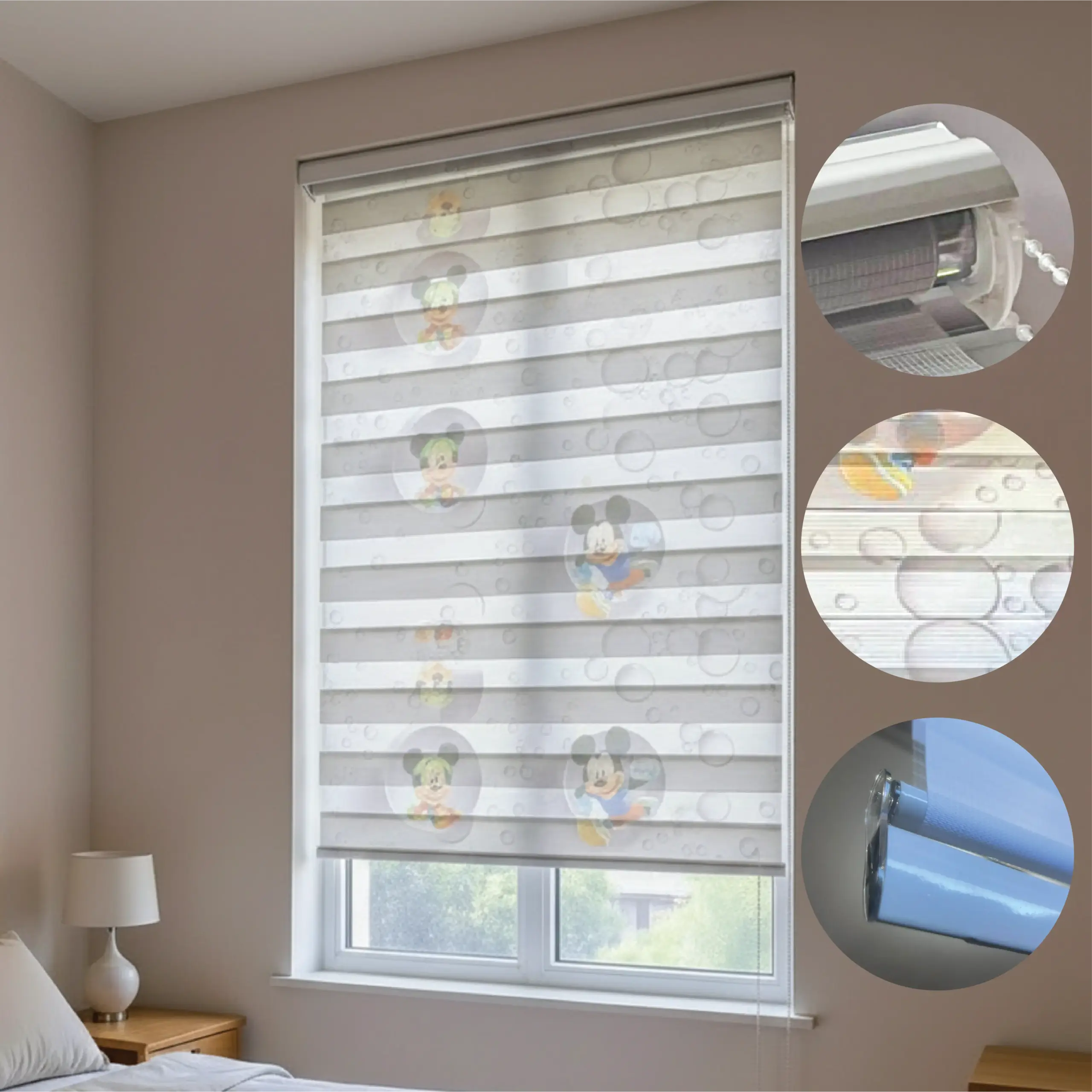 Mickey Mouse Design 100x220cm Roll Up Curtain2