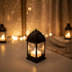 Mini Black Decorative 10cm Lantern Light1