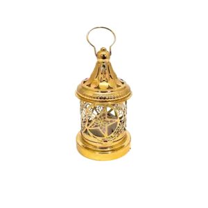 Mini Gold Lantern with Star Cutout Design