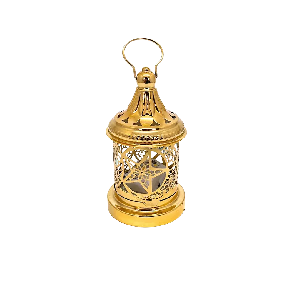 Mini Gold Lantern with Star Cutout Design