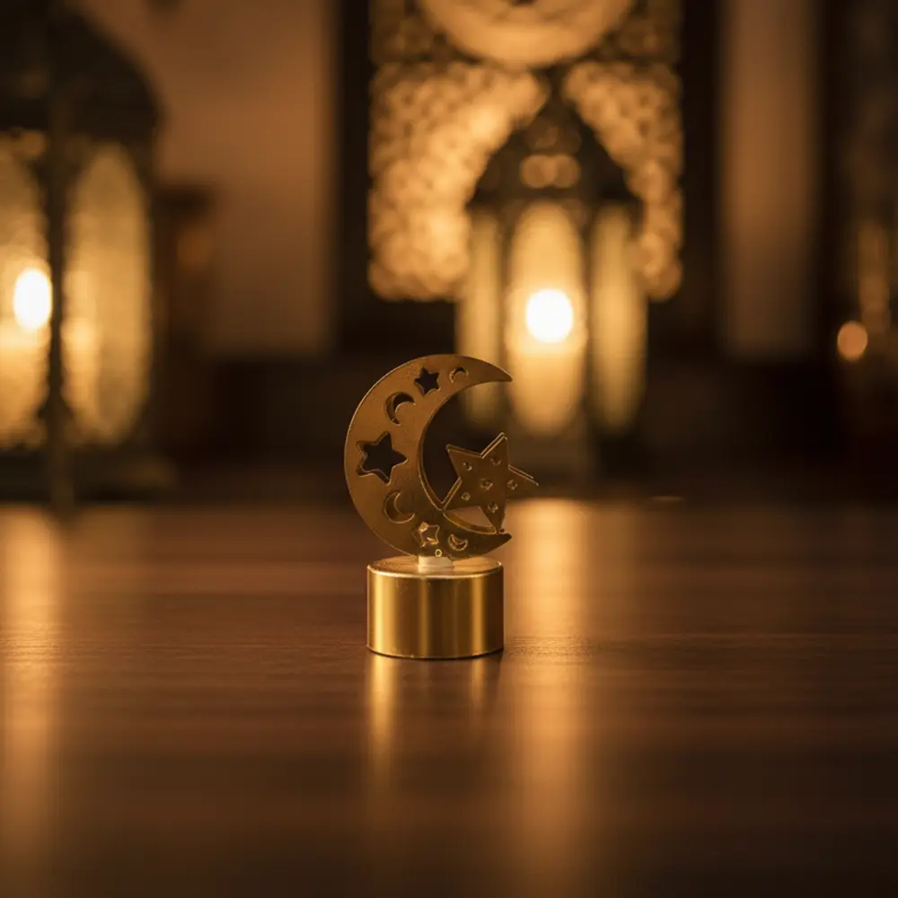 Mini Golden Crescent & Star Ramadan Décor1