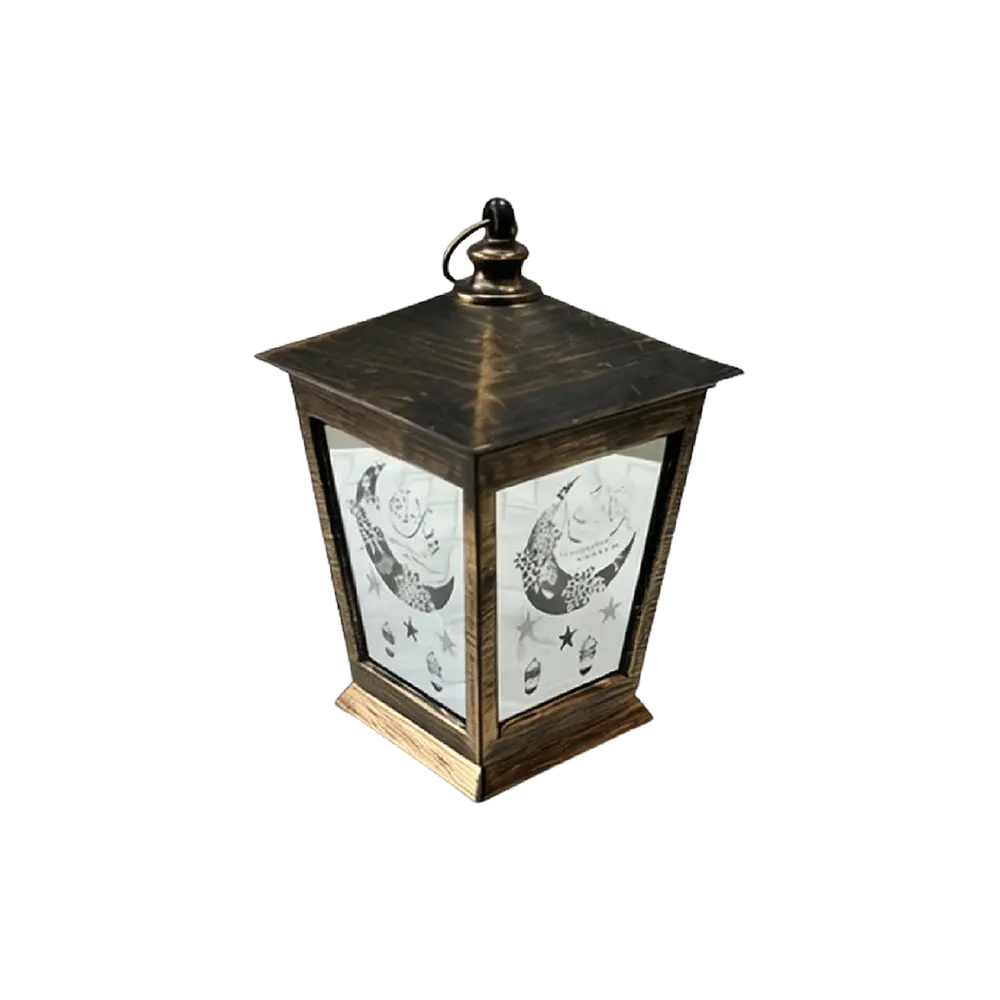 Moonlight-Black-&-Gold-10cm-Decorative-Lantern-With-Lamp Moonlight Black & Gold 10cm Decorative Lantern With Lamp
