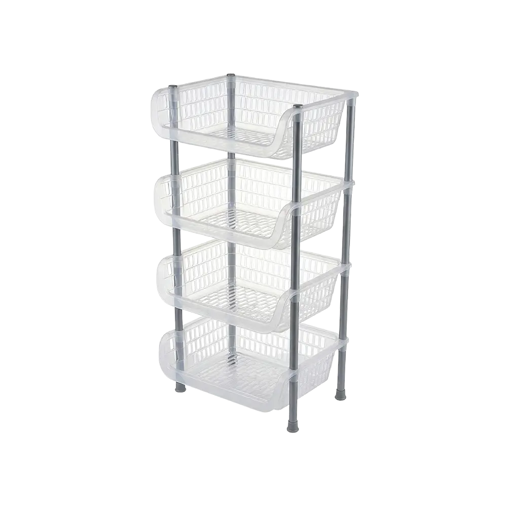 Plastic 4 Tier Storage Basket Organizer