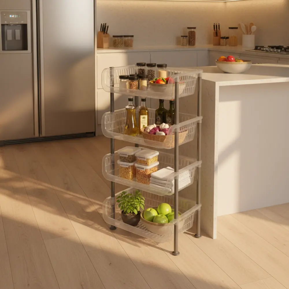 Plastic 4 Tier Storage Basket Organizer1