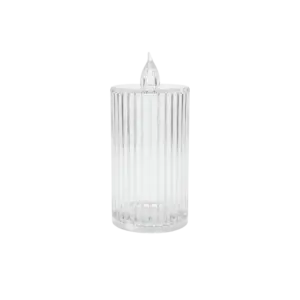 Plexi 13cm Ribbed Design Led Candle