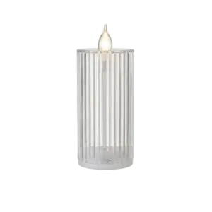 Plexi 15cm Ribbed Design Led Candle