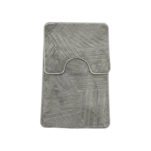 Plush Contour Greige Toilet Bath Mat