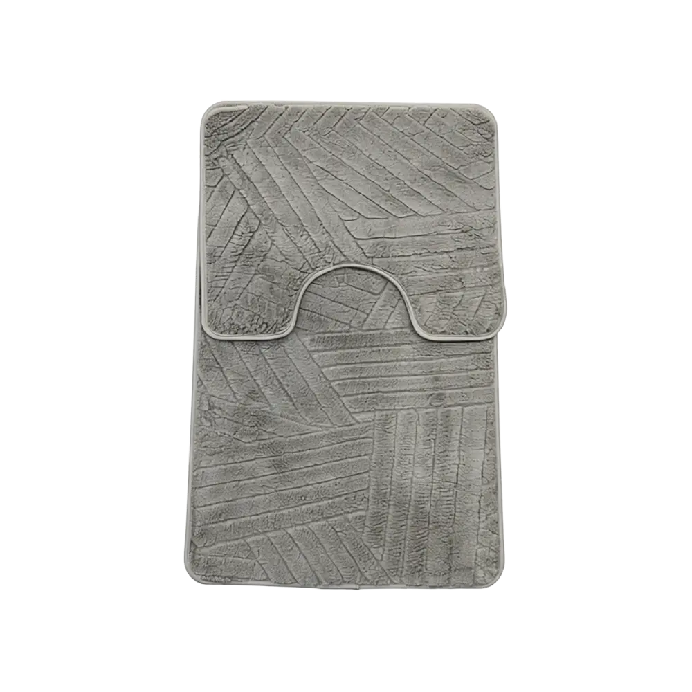 Plush Contour Greige Toilet Bath Mat