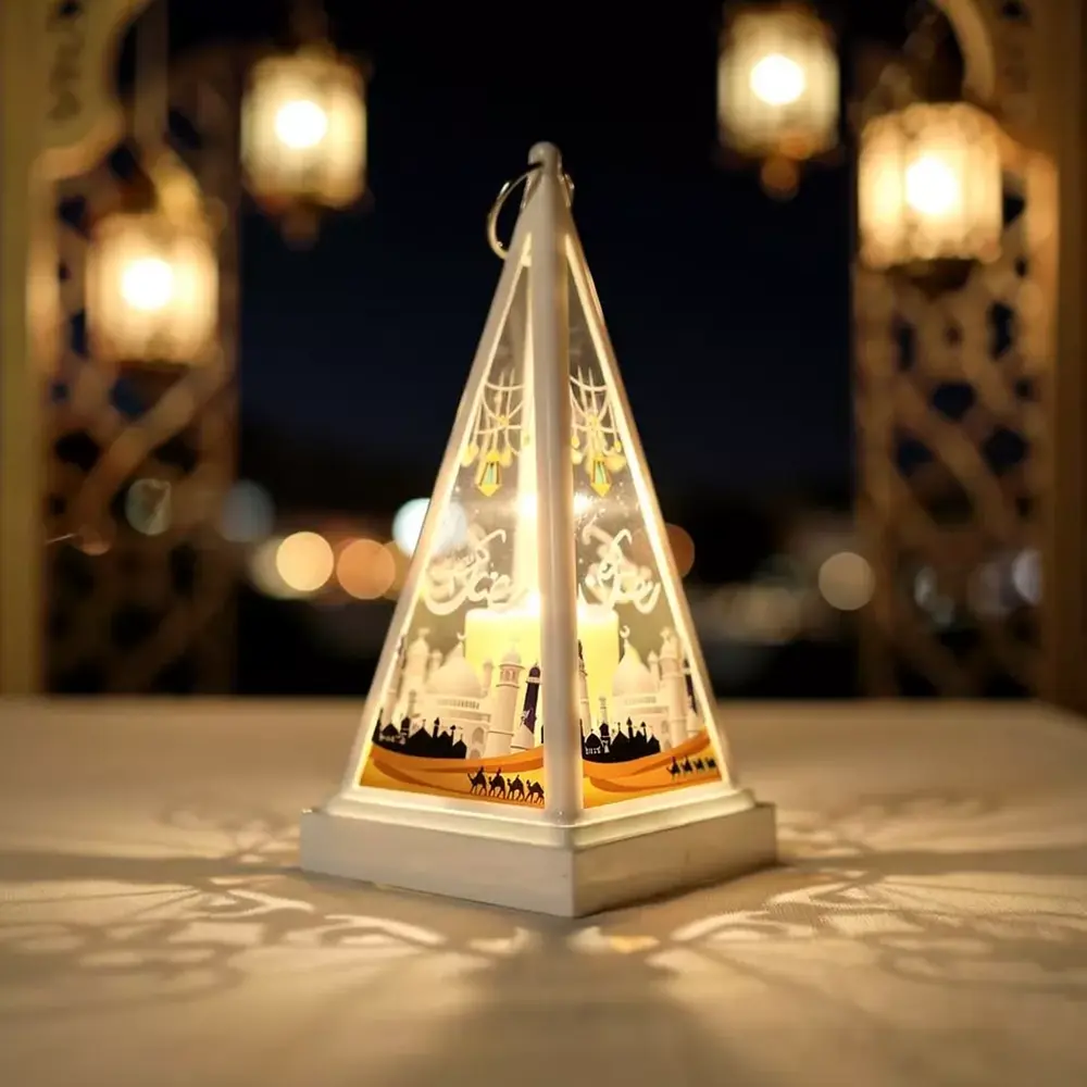 Pyramid Moon & Mosque White Decorative Lantern1