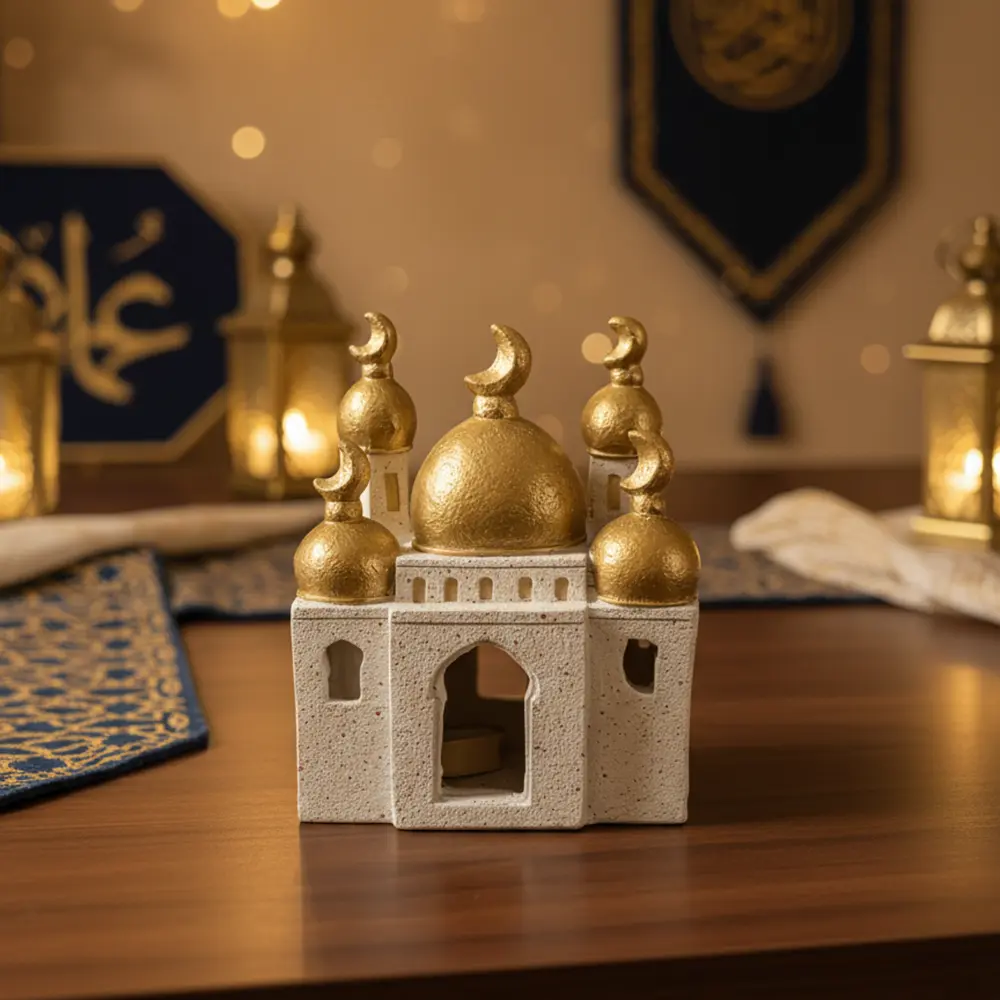 Ramadan 17cm Golden Dome Mosque Decor1