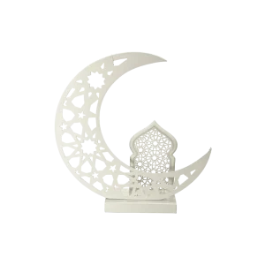 Ramadan 30x12cm Crescent Moon & Mosque Silhouette Décor with Light