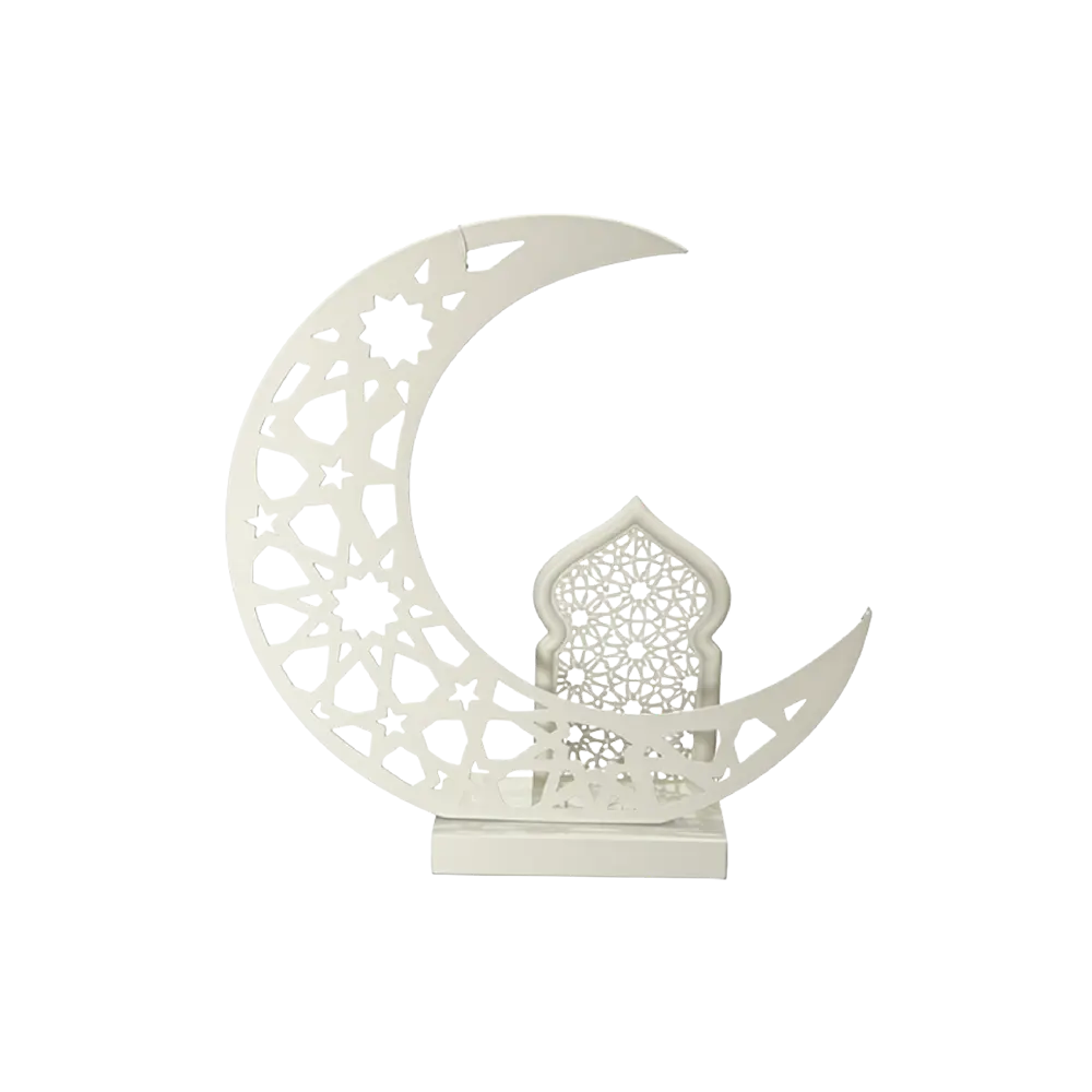 Ramadan-37x17cm-Crescent-Moon-&-Mosque-Silhouette-Décor-with-Light Ramadan 37x17cm Crescent Moon & Mosque Silhouette Décor with Light