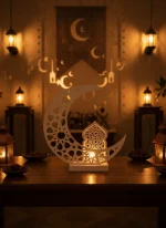 Ramadan-37x17cm-Crescent-Moon-&-Mosque-Silhouette-Décor-with-Light1 Ramadan 37x17cm Crescent Moon & Mosque Silhouette Décor with Light1