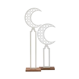 Ramadan Geometric Crescent Moon Standing Décor