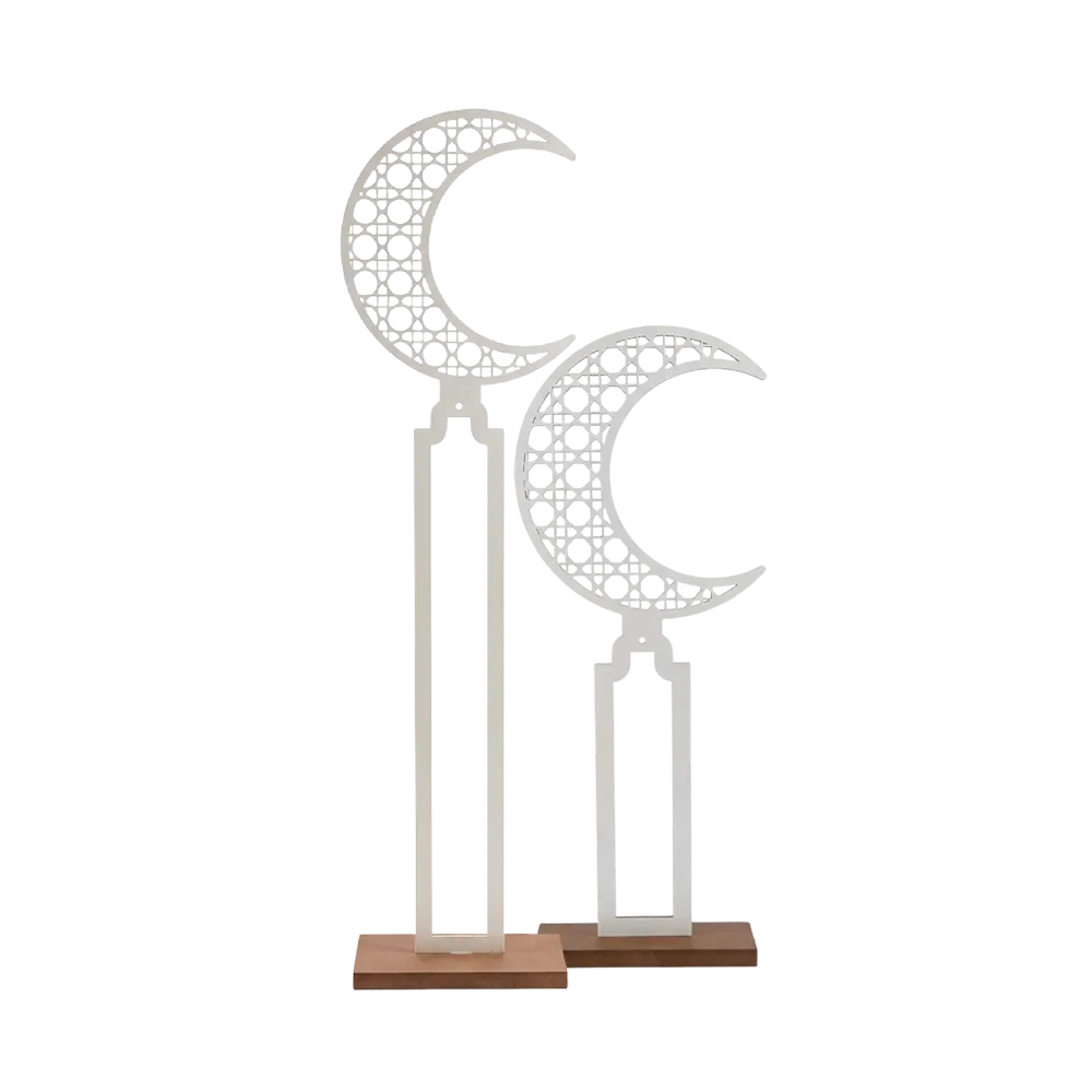 Ramadan Geometric Crescent Moon Standing Décor