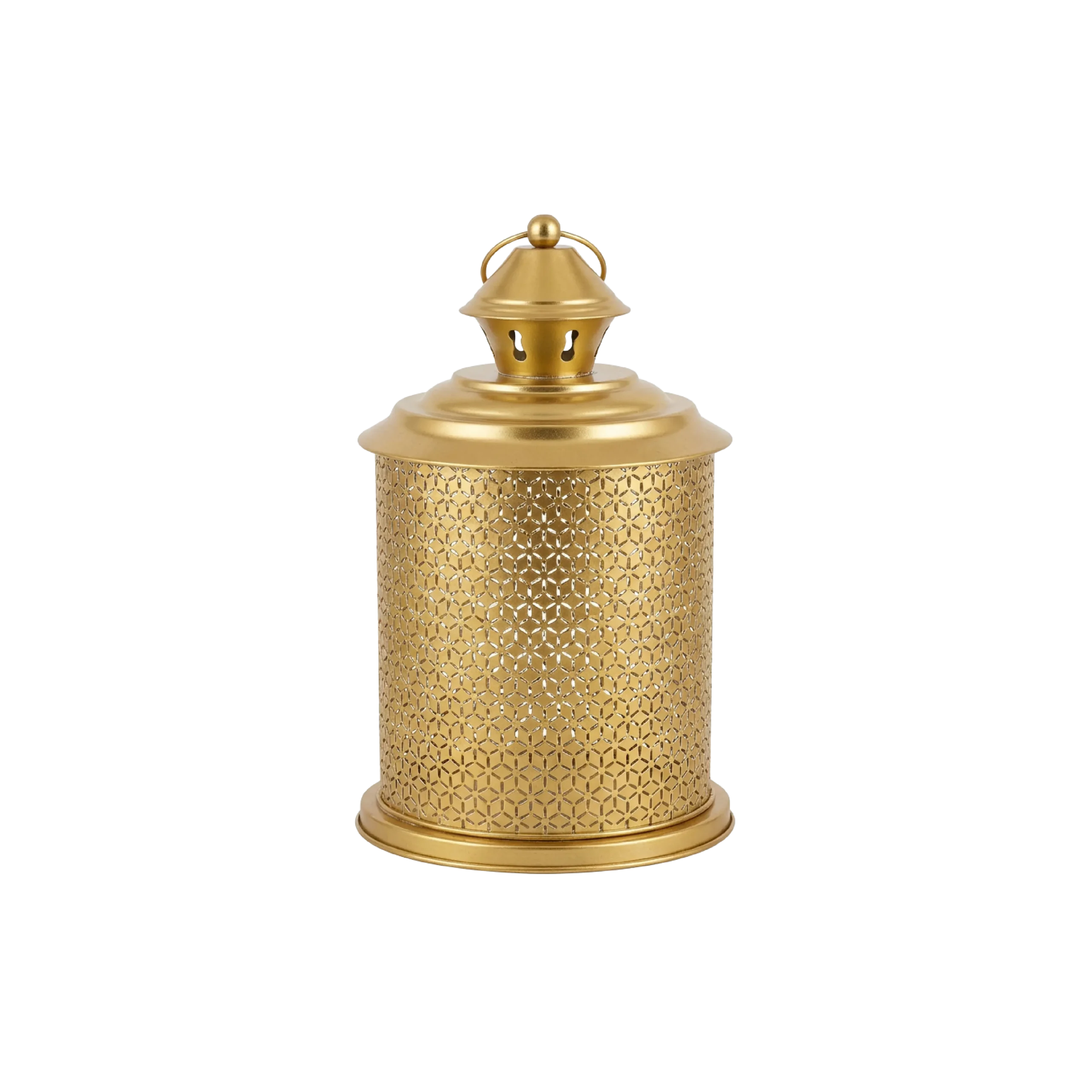 Ramadan-Gold-28cm-Geometric-Metal-Lantern Ramadan Gold 28cm Geometric Metal Lantern