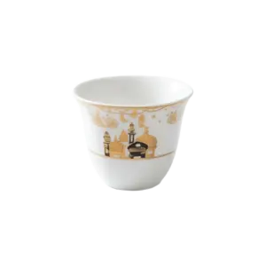 Ramadan Kareem 12pcs Gold & White Ceramic Coffee Cup Set