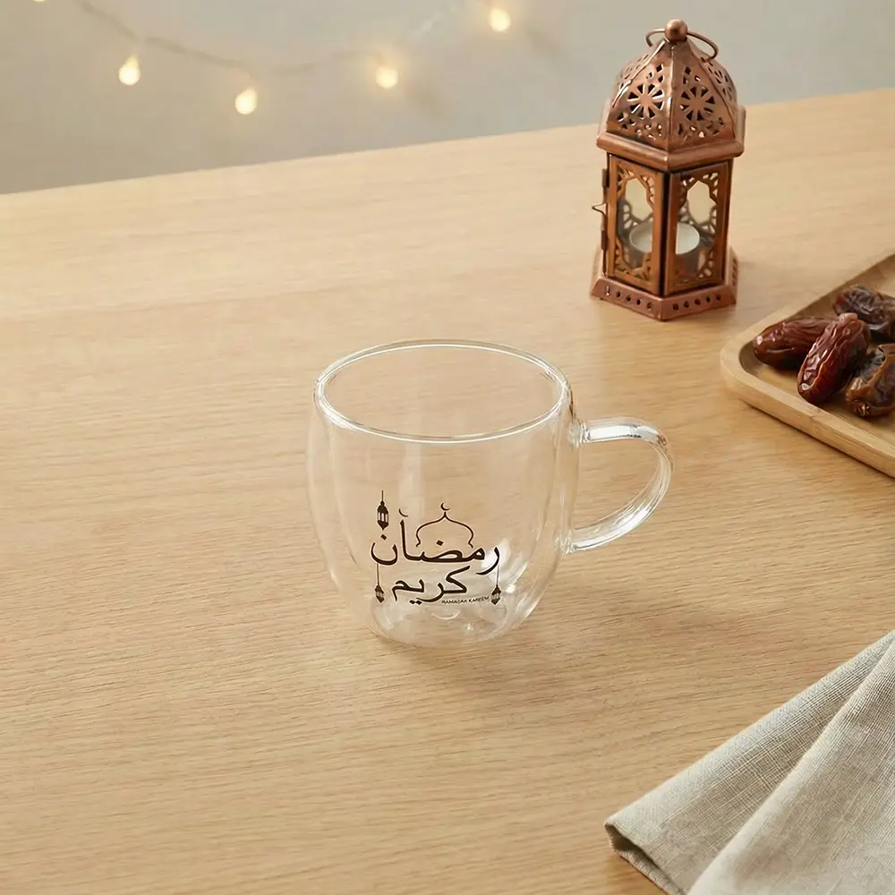 Ramadan Kareem 200ml Double Glass Mug1
