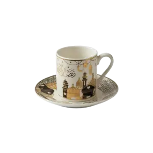 Ramadan Kareem 6pcs Ceramic Coffee Cup & Saucer Set