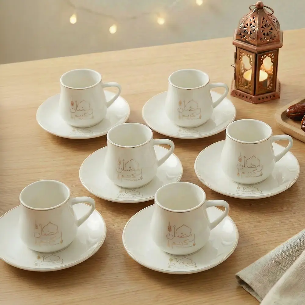 Ramadan Kareem 6pcs Coffee Cup & Saucer Set1