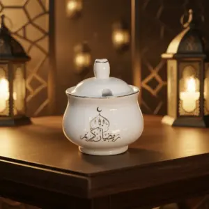 Ramadan Kareem Ceramic Sugar Bowl with Lid1