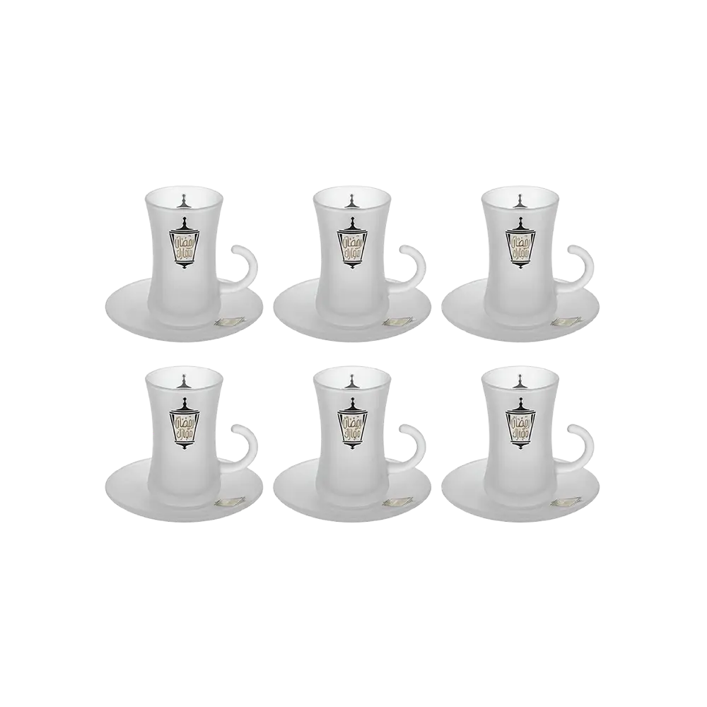 Ramadan Lantern 6pcs Glass Tea Cup & Saucer Set2