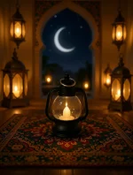 Ramadan Mini Black Lantern with Light1
