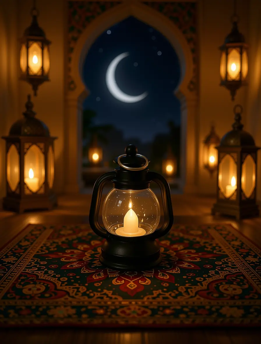 Ramadan Mini Black Lantern with Light1