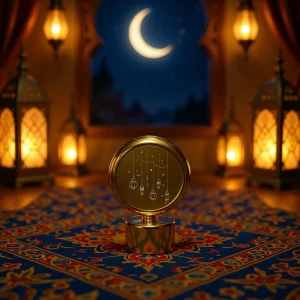 Ramadan Mini Golden Crescent Table Décor1