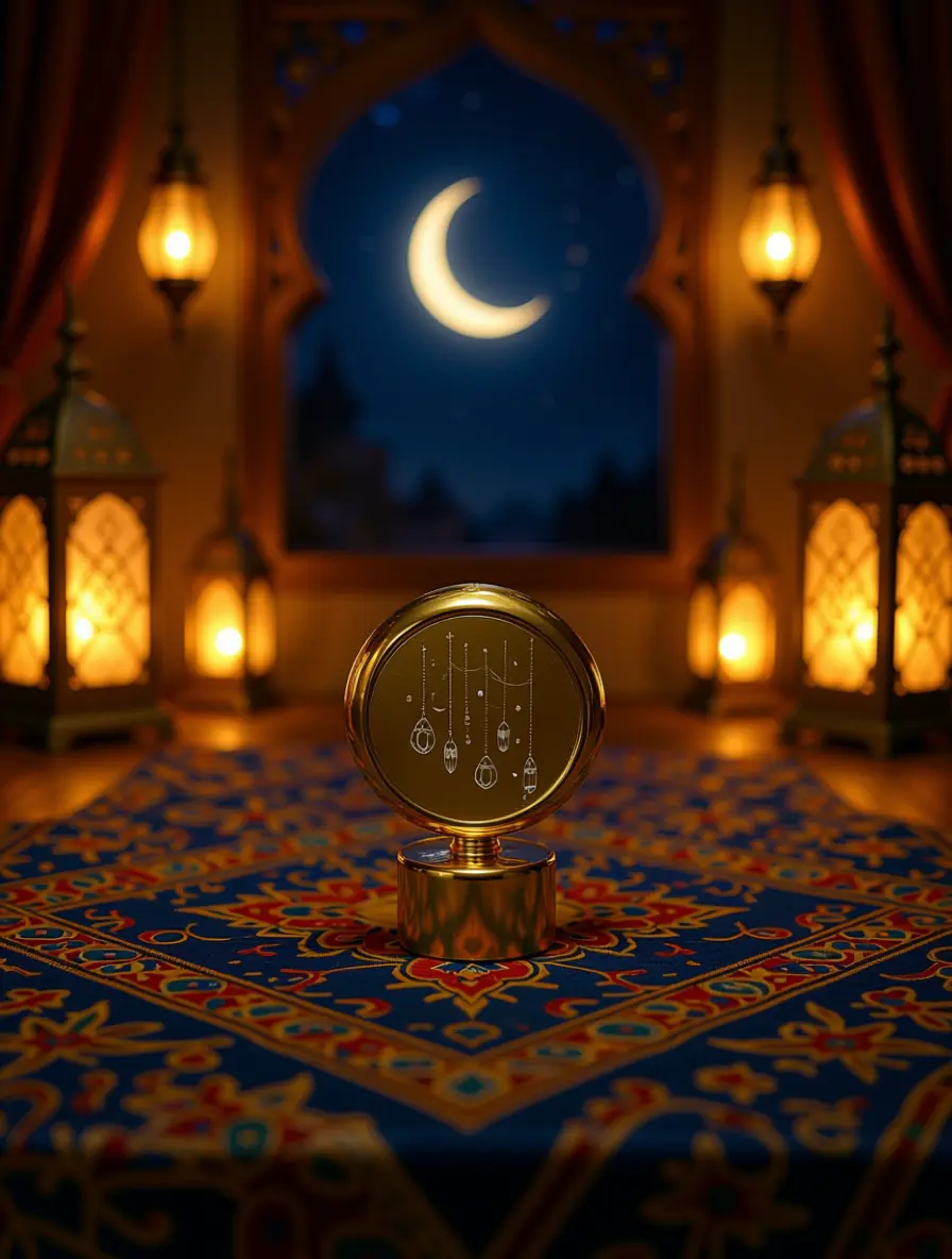 Ramadan Mini Golden Crescent Table Décor1