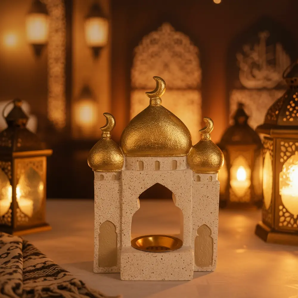 Ramadan Mosque 21cm Incense Burner Tealight Holder1